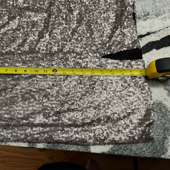 Silver sequin pencil skirt size M - Picture 5 of 7